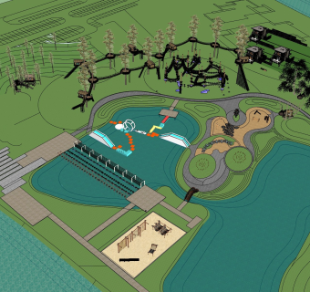 现代公园景观 树屋露营基地